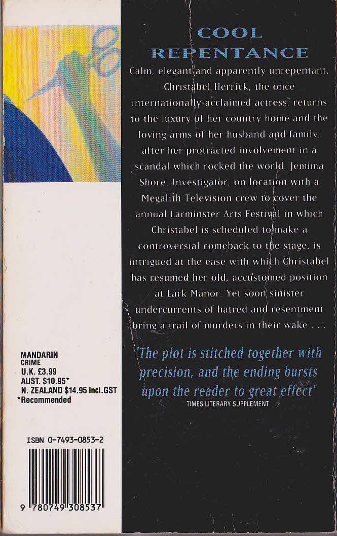 Antonia Fraser  COOL REPENTANCE magnified rear book cover image