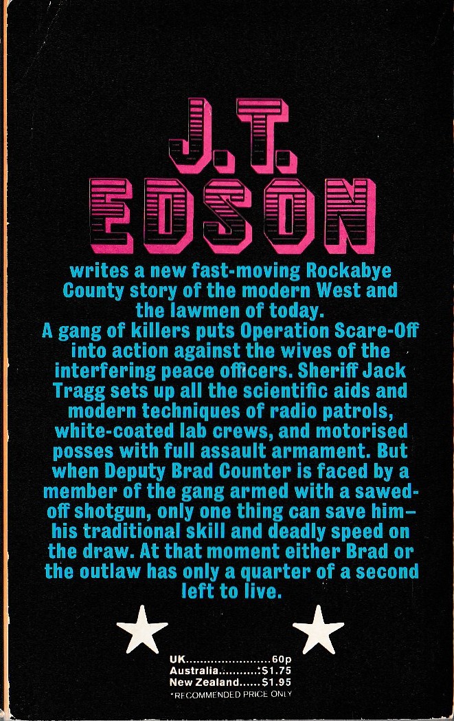 J.T. Edson  THE 1/4 SECOND DRAW magnified rear book cover image