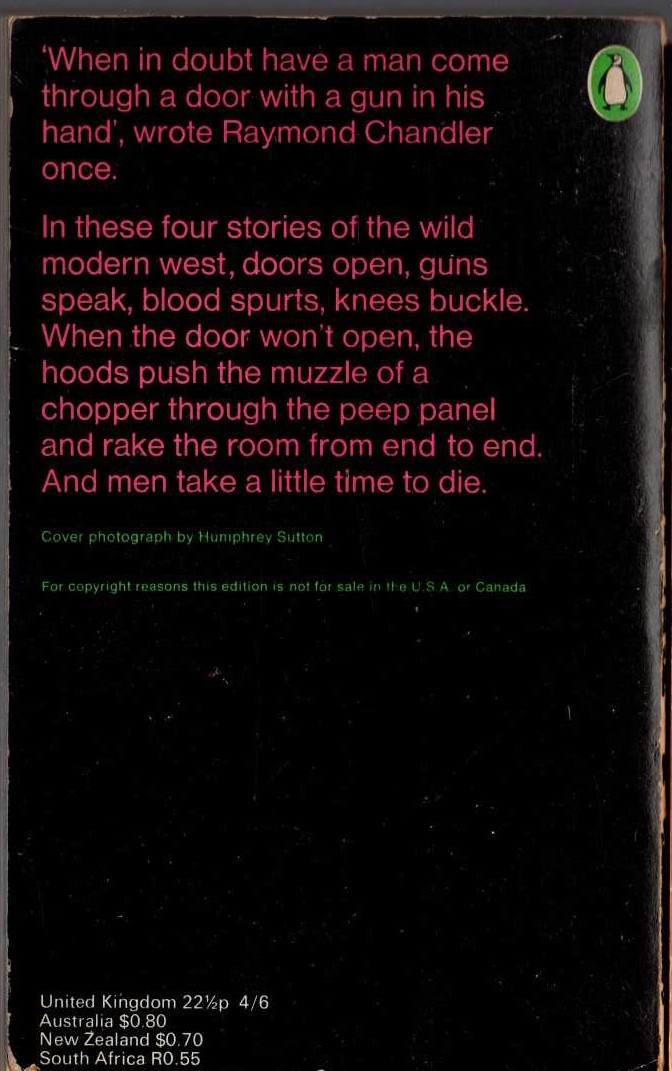 Raymond Chandler  SMART-ALECK KILL magnified rear book cover image