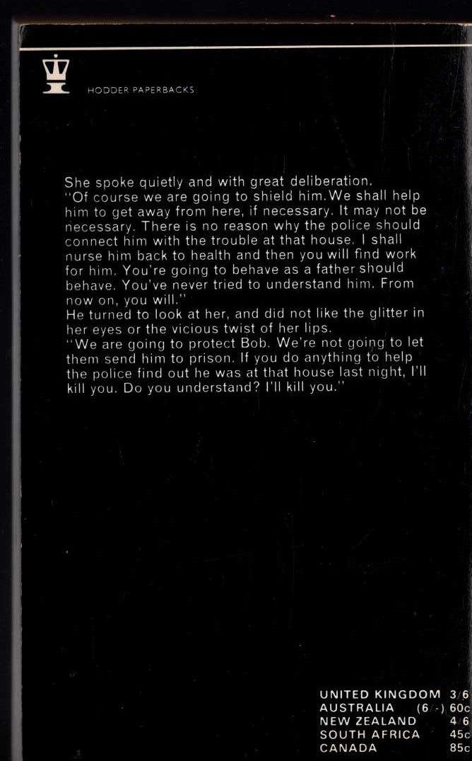 Michael Halliday  OUT OF THE SHADOWS magnified rear book cover image