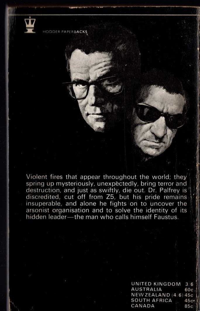 John Creasey  THE INFERNO magnified rear book cover image