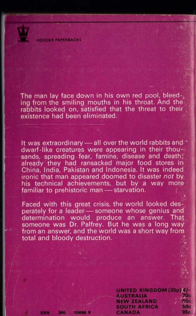 John Creasey  THE FAMINE (Doctor Palfrey) magnified rear book cover image