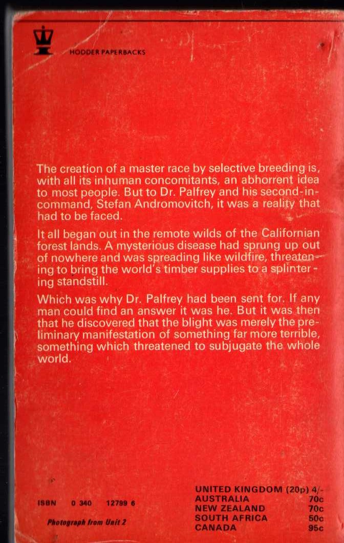 John Creasey  THE BLIGHT (Doctor Palfrey) magnified rear book cover image