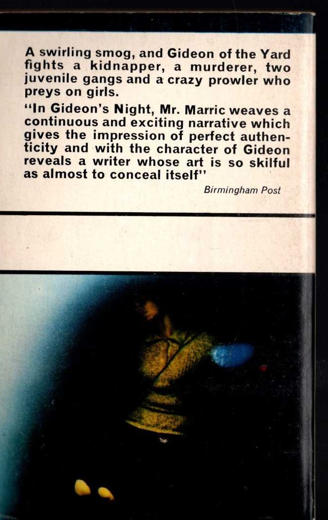 J.J. Marric  GIDEON'S NIGHT magnified rear book cover image