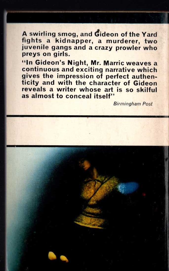 J.J. Marric  GIDEON'S NIGHT magnified rear book cover image