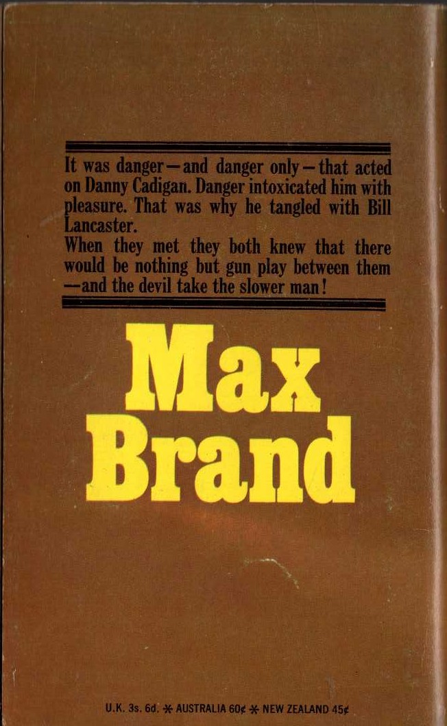Max Brand  SMILING DESPERADO magnified rear book cover image