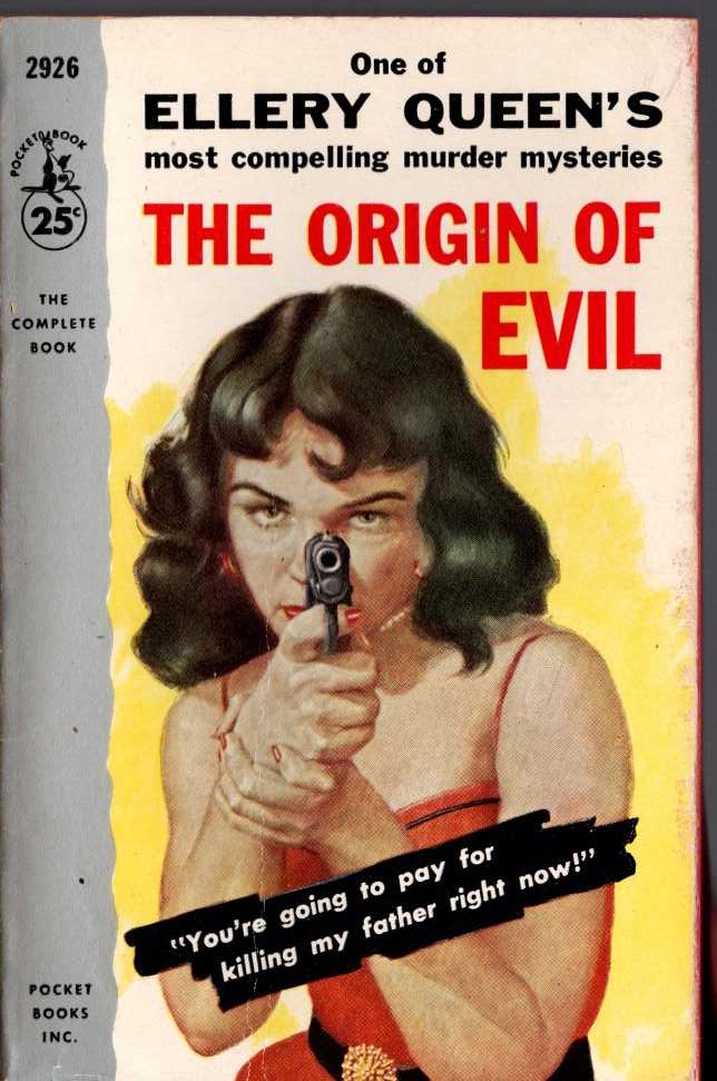 Ellery Queen  THE ORIGIN OF EVIL front book cover image