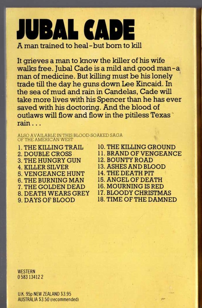 Charles R. Pike  JUBAL CADE 19: THE WAITING GAME magnified rear book cover image