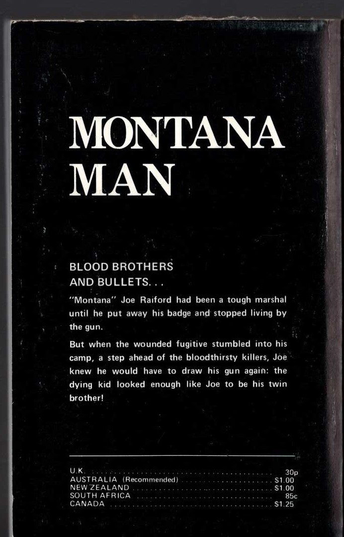 Paul Evan Lehman  MONTANA MAN magnified rear book cover image