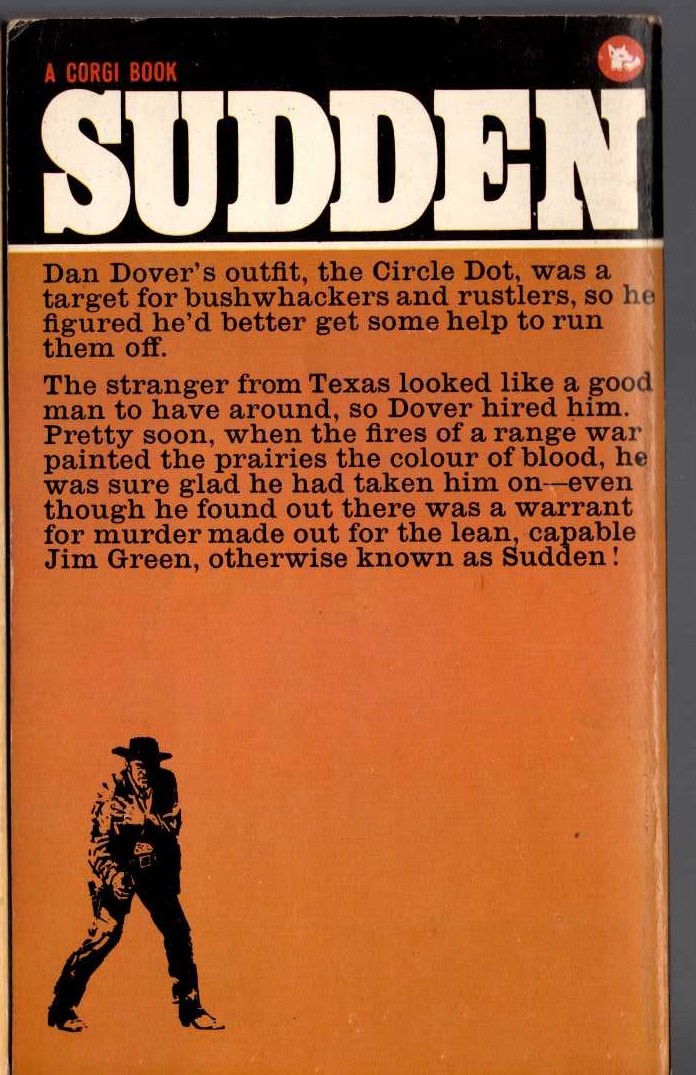 Oliver Strange  SUDDEN MAKES WAR magnified rear book cover image