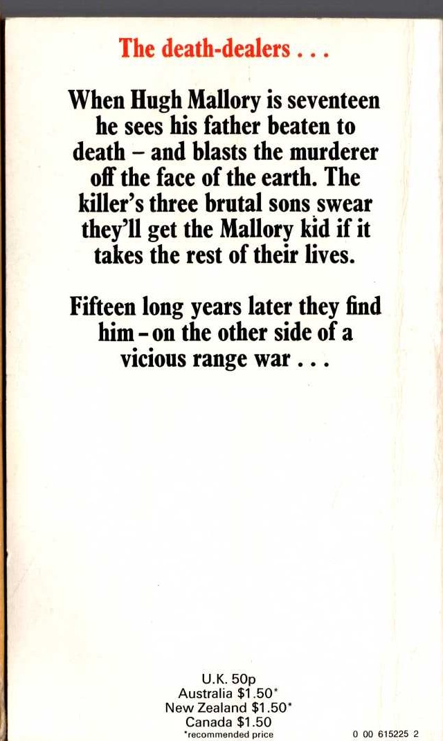 Frank C. Robertson  OUTLAW SANCTUARY magnified rear book cover image