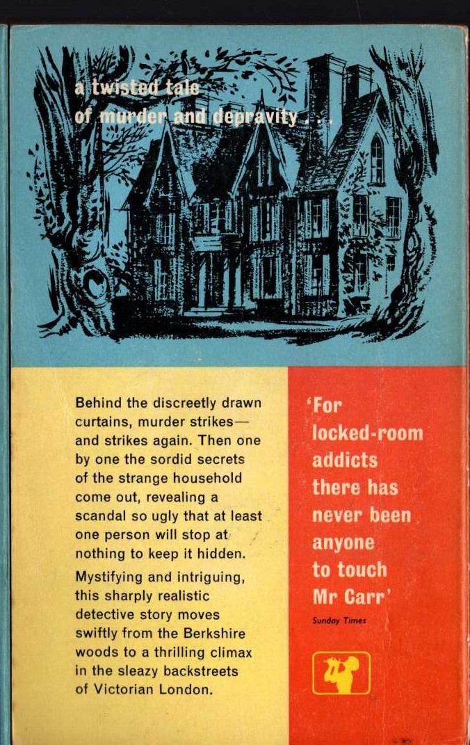 John Dickson Carr  SCANDAL AT HIGH CHIMNEYS magnified rear book cover image
