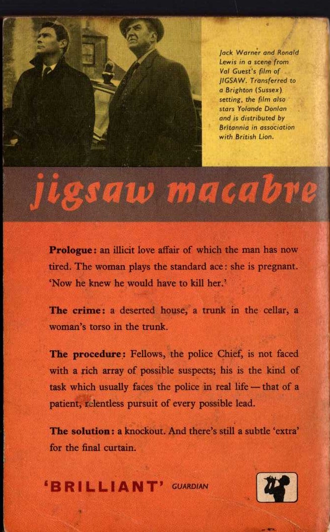 Hillary Waugh  JIGSAW (Film tie-in) magnified rear book cover image