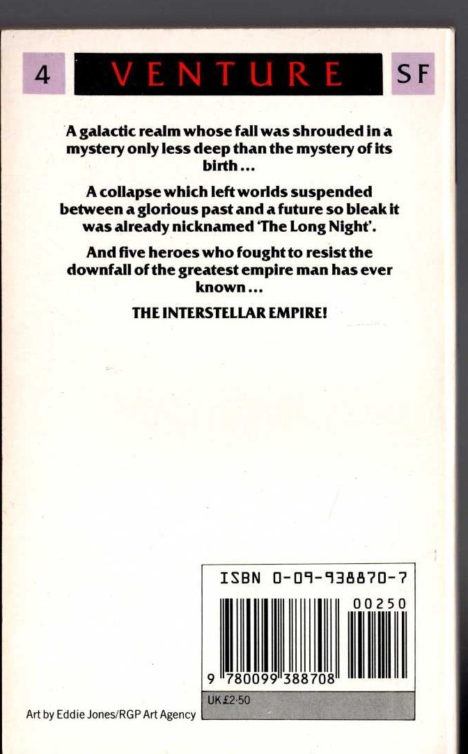 John Brunner  INTERSTELLAR EMPIRE magnified rear book cover image