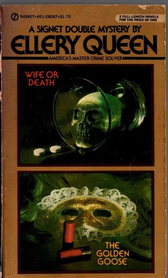 Ellery Queen  WIFE OR DEATH and THE GOLDEN GOOSE front book cover image