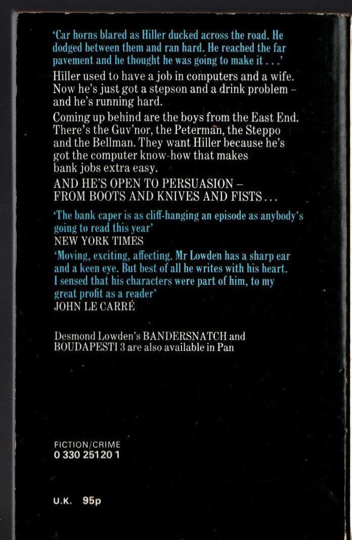 Desmond Lowden  BELLMAN & TRUE magnified rear book cover image