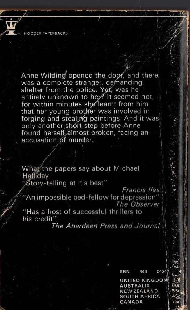 Michael Halliday  GUILT OF INNOCENCE magnified rear book cover image