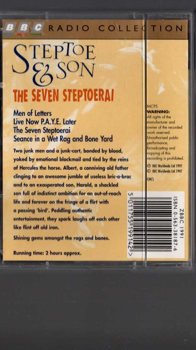 STEPTOE & SON volume 6: MEN OF LETTERS/ LIVE NOW P.A.Y.E. LATER/ THE SEVEN STEPTOERAI/ SEANCE IN A WET RAG AND BONE YARD magnified rear book cover image