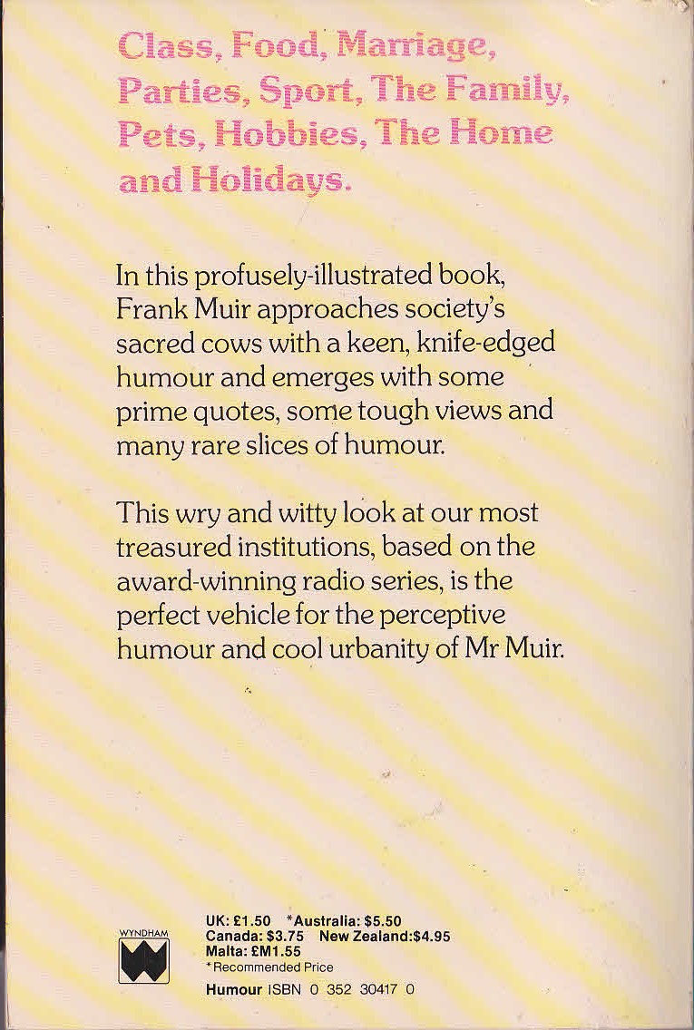Frank Muir  FRANK MUIR GOES INTO magnified rear book cover image