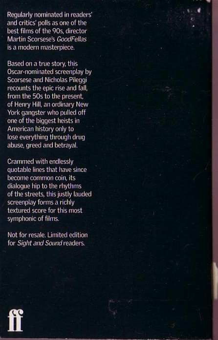 GOODFELLAS (Screenplay) magnified rear book cover image