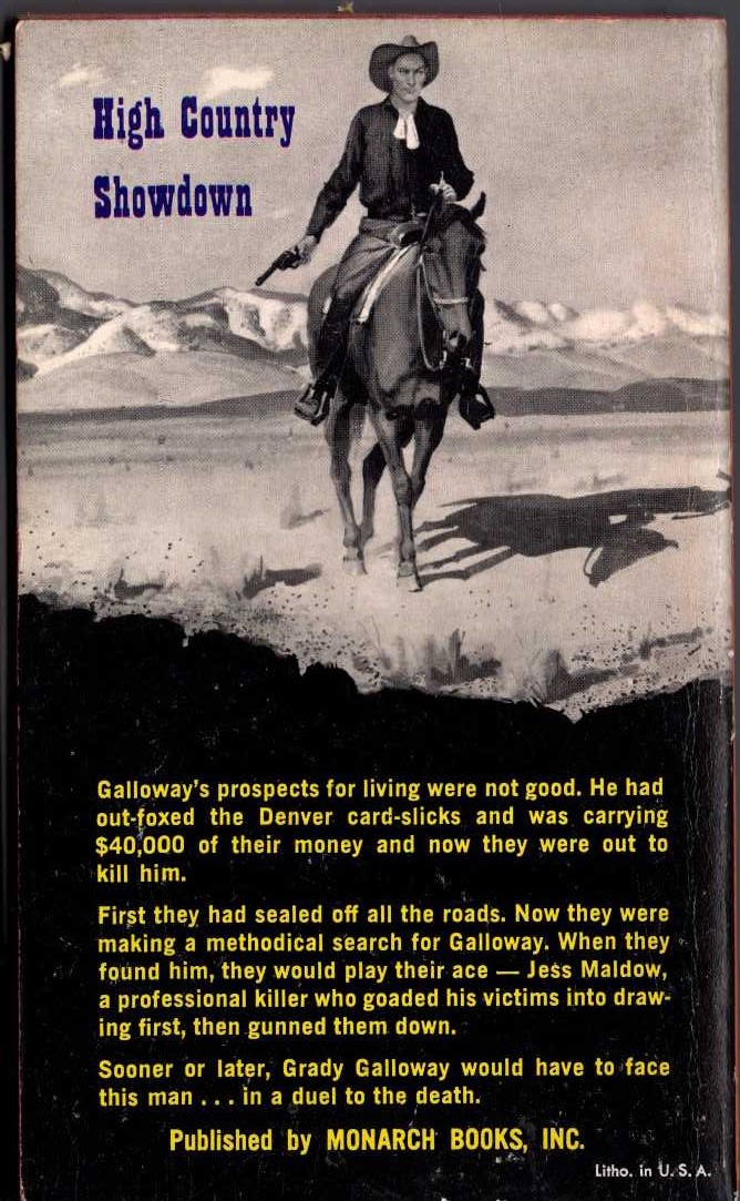 Ray Gaulden  HIGH COUNTRY SHOWDOWN magnified rear book cover image
