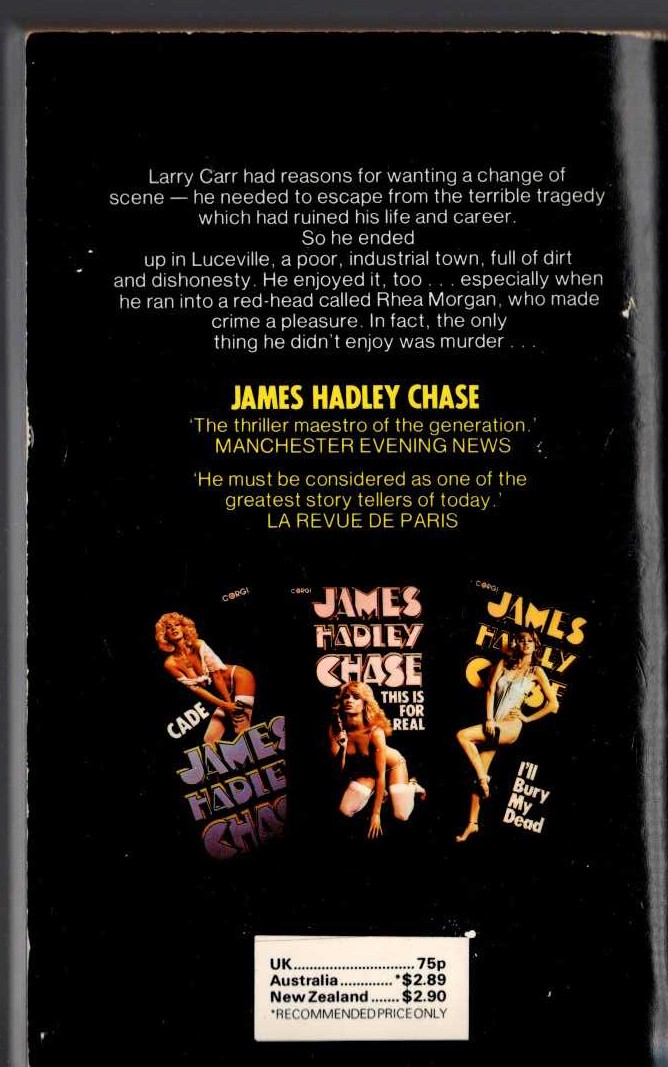 James Hadley Chase  HAVE A CHANCE OF SCENE magnified rear book cover image