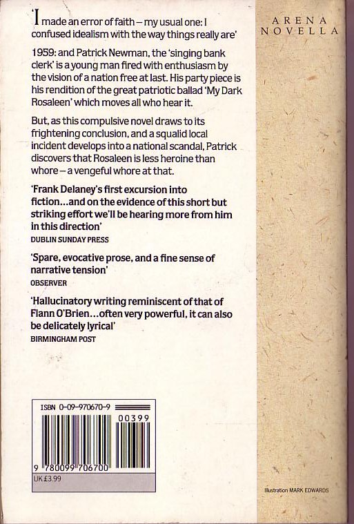 Frank Delaney  MY DARK ROSALEEN magnified rear book cover image