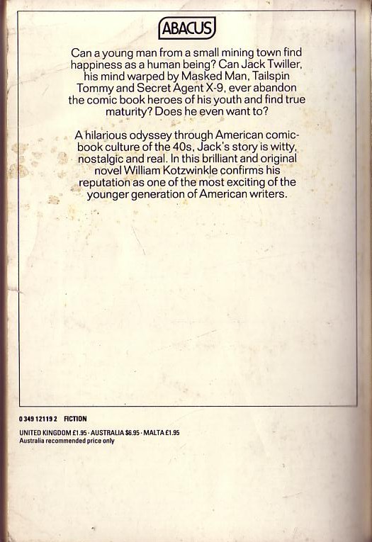 William Kotzwinkle  JACK IN THE BOX magnified rear book cover image