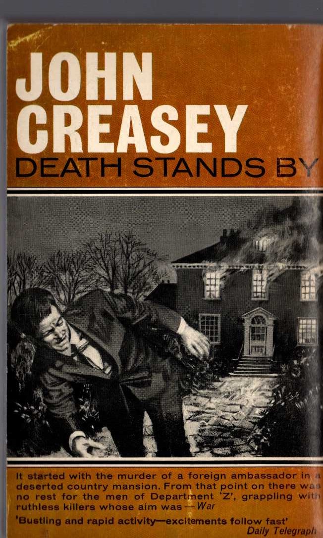 John Creasey  DEATH STANDS BY (Department 'Z') magnified rear book cover image