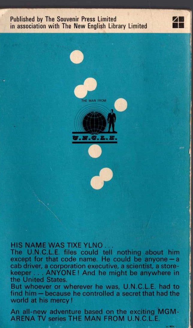 Harry Whittington  THE MAN FROM U.N.C.L.E. (2): The Doomsday Affair magnified rear book cover image