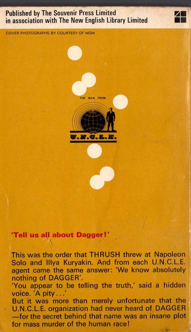 David McDaniel  THE MAN FROM U.N.C.L.E. No.6: THE DAGGER AFFAIR magnified rear book cover image