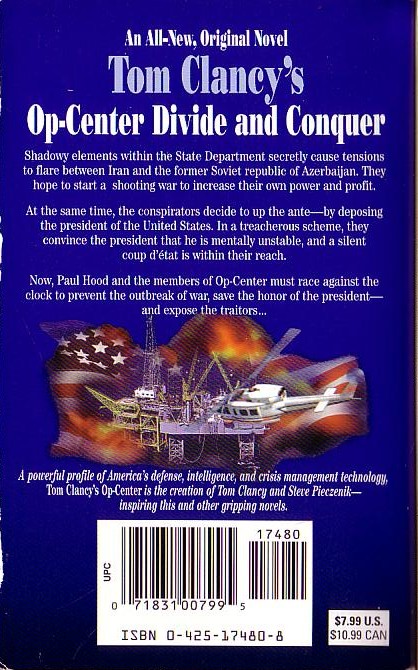 (Jeff Rovin) TOM CLANCY'S OP-CENTRE: DIVIDE AND CONQUER magnified rear book cover image