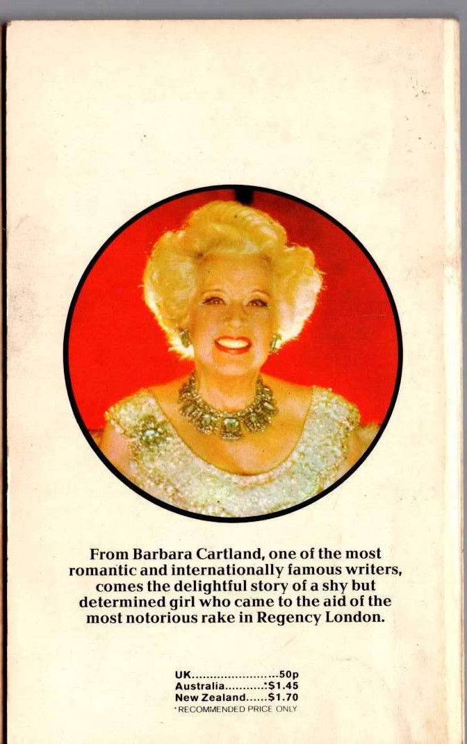 Barbara Cartland  THE DIGRACEFUL DUKE magnified rear book cover image