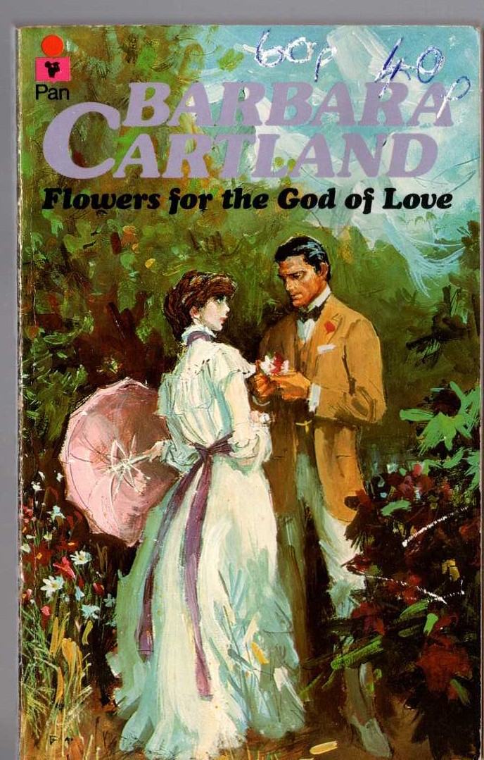 Barbara Cartland  FLOWERS FOR THE GOD OF LOVE front book cover image