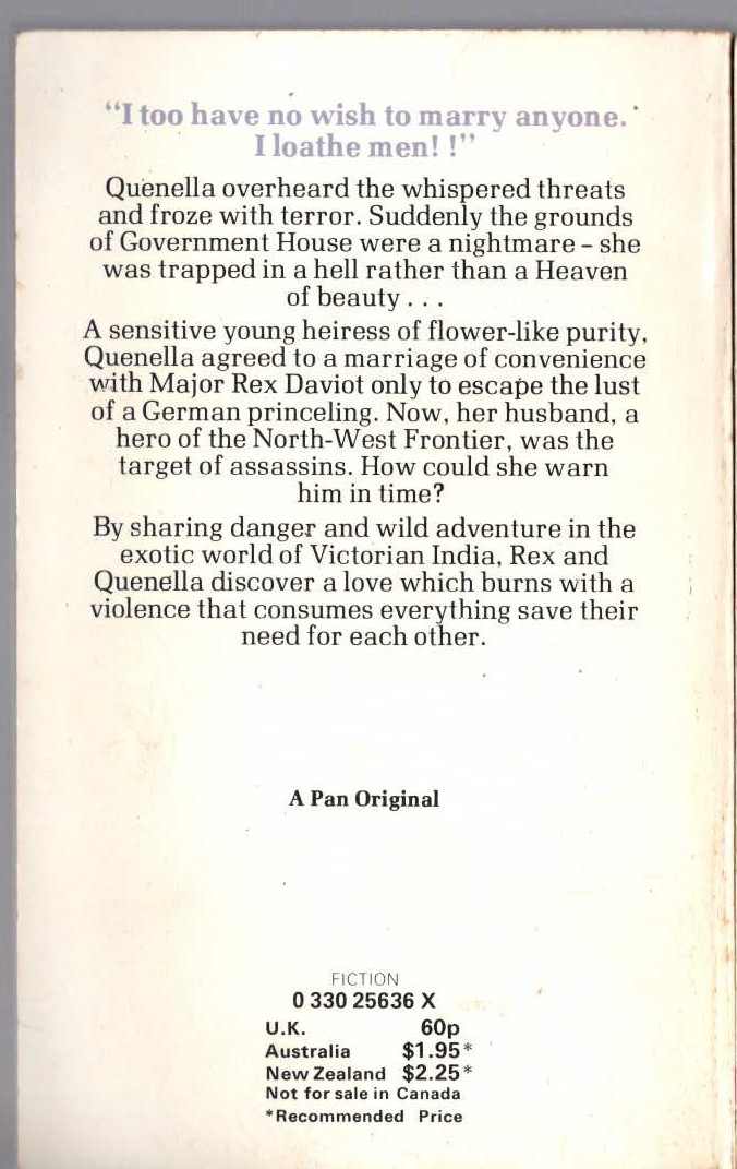 Barbara Cartland  FLOWERS FOR THE GOD OF LOVE magnified rear book cover image