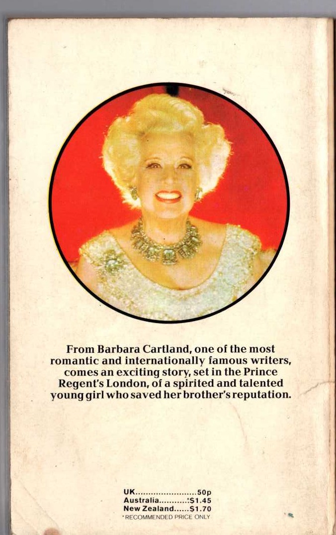 Barbara Cartland  HUNGRY FOR LOVE magnified rear book cover image