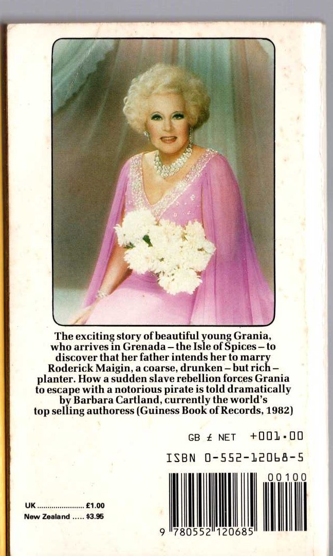 Barbara Cartland  SECRET HARBOUR magnified rear book cover image