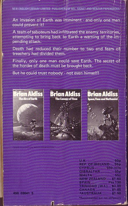 Brian Aldiss  EQUATOR magnified rear book cover image