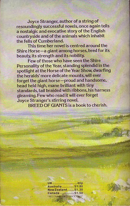 Joyce Stranger  BREED OF GIANTS magnified rear book cover image