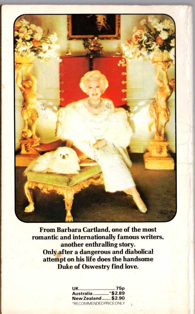 Barbara Cartland  LOVE FOR SALE magnified rear book cover image