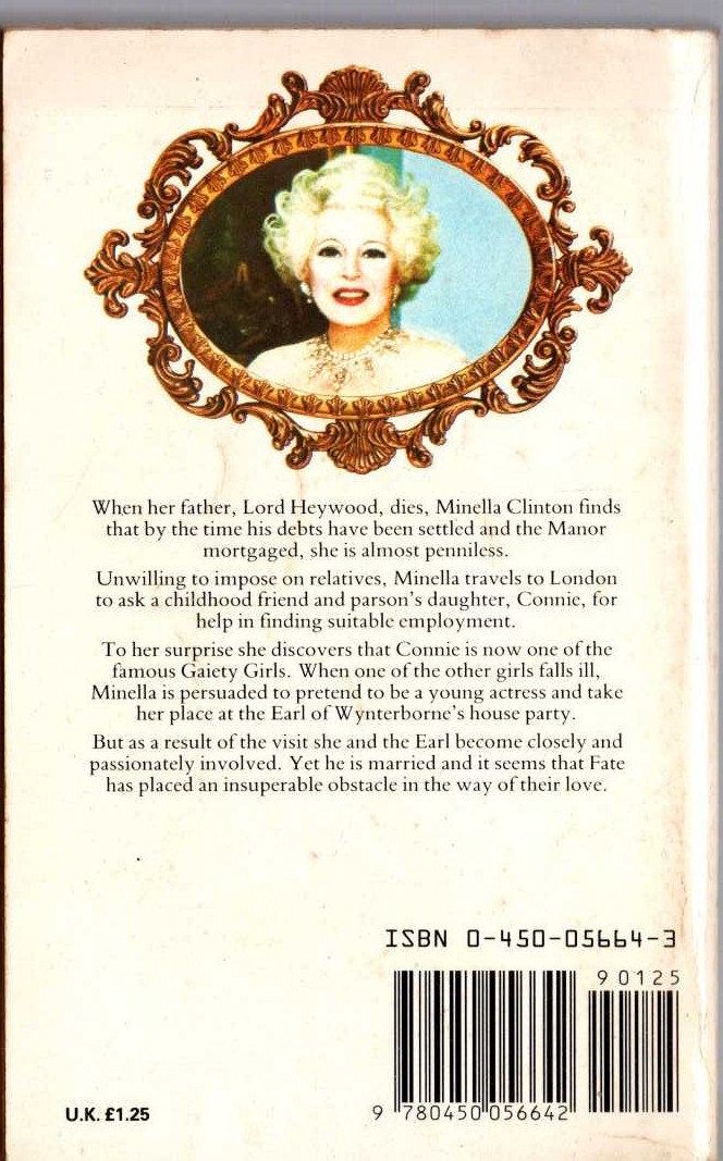 Barbara Cartland  LIGHTS, LAUGHTER AND A LADY magnified rear book cover image