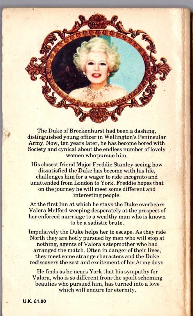 Barbara Cartland  COUNT THE STARS magnified rear book cover image