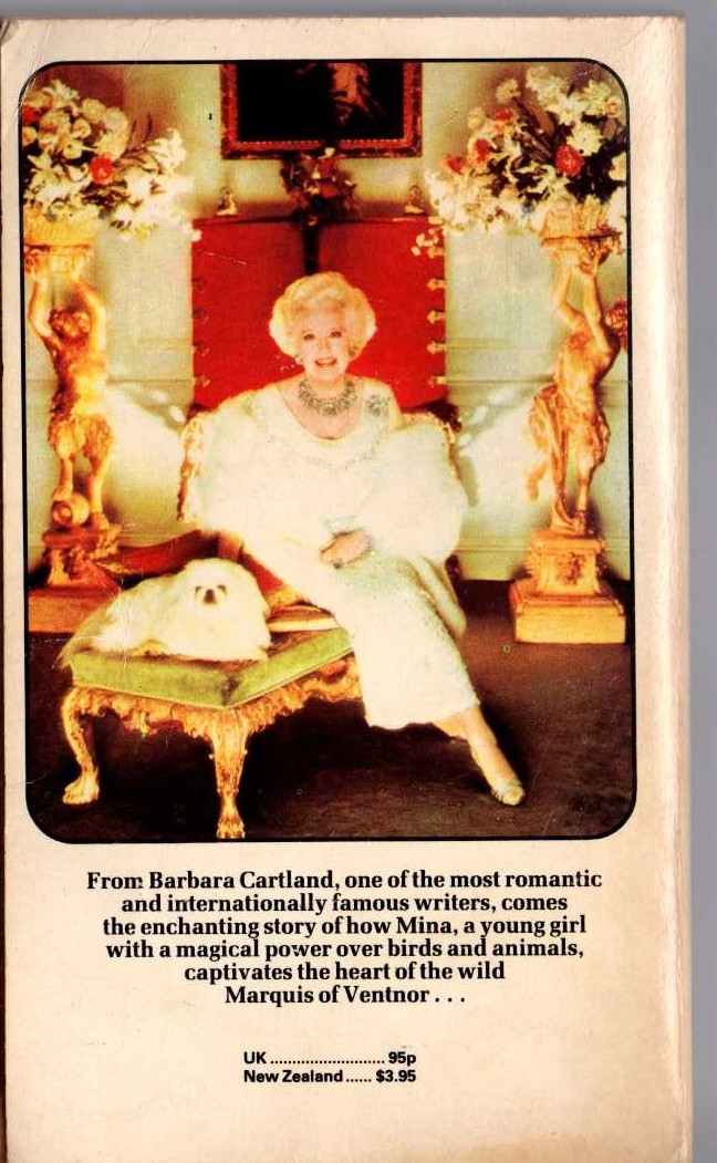 Barbara Cartland  WINGED MAGIC magnified rear book cover image