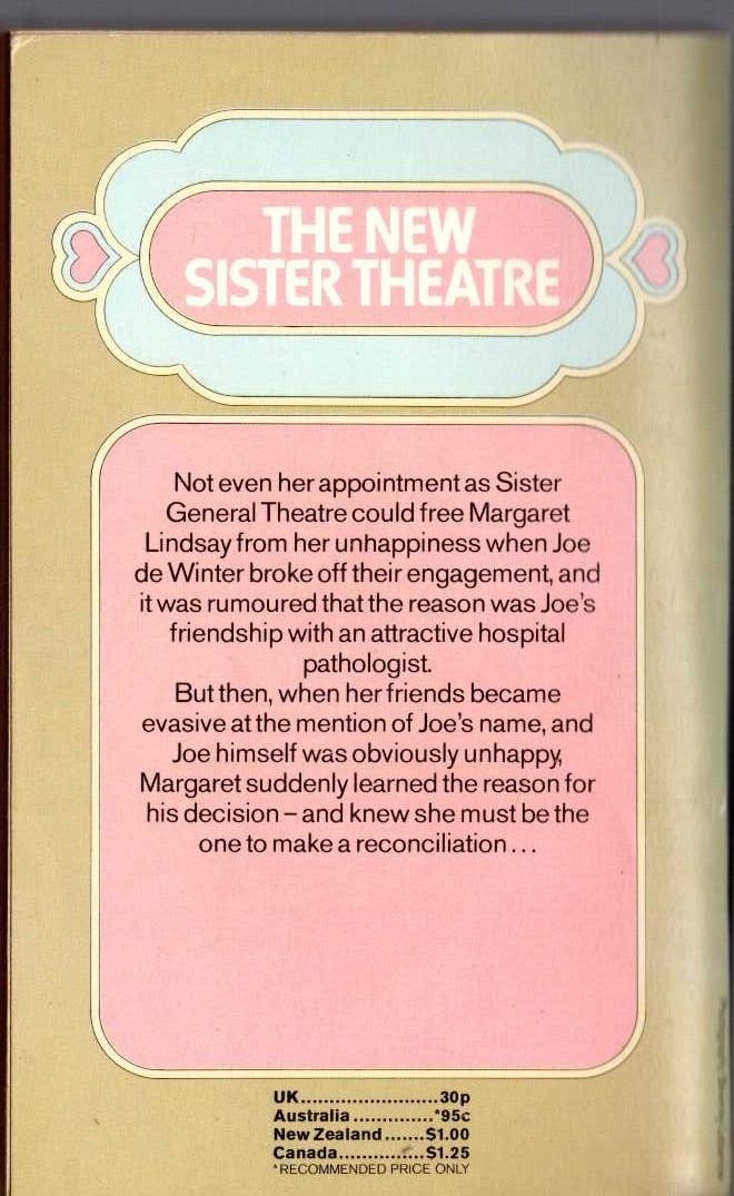 Lucilla Andrews  THE NEW SISTER THEATRE magnified rear book cover image