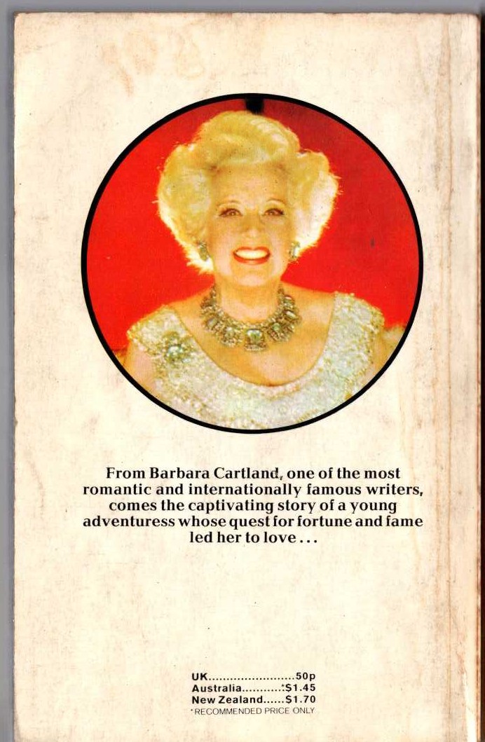 Barbara Cartland  THE HEART TRIUMPHANT magnified rear book cover image