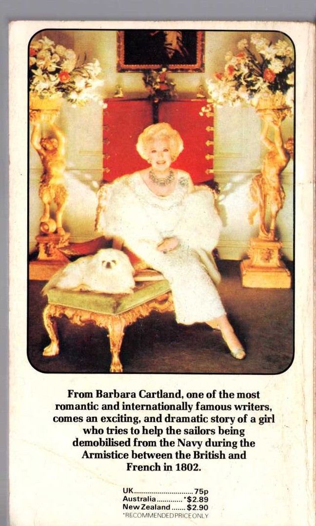 Barbara Cartland  A HEART IS STOLEN magnified rear book cover image