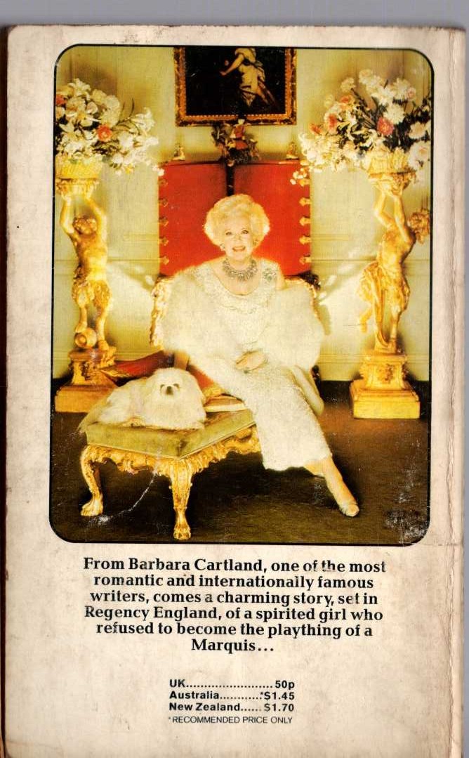 Barbara Cartland  A DUEL WITH DESTINY magnified rear book cover image