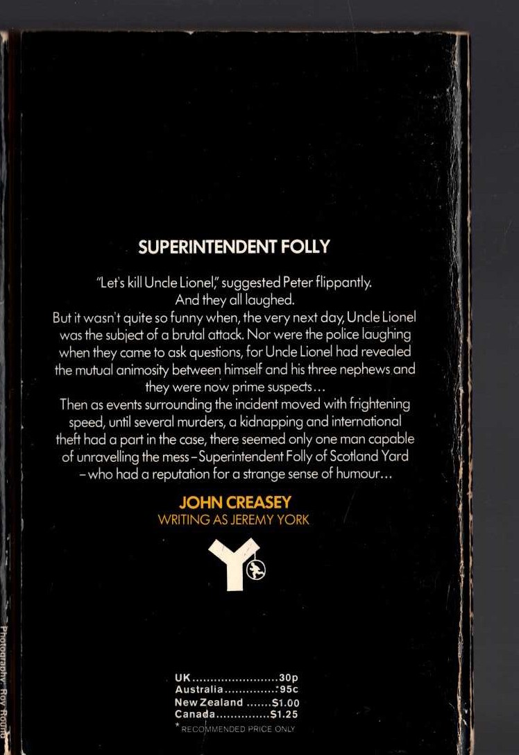 Jeremy York  LET'S KILL UNCLE LIONEL magnified rear book cover image