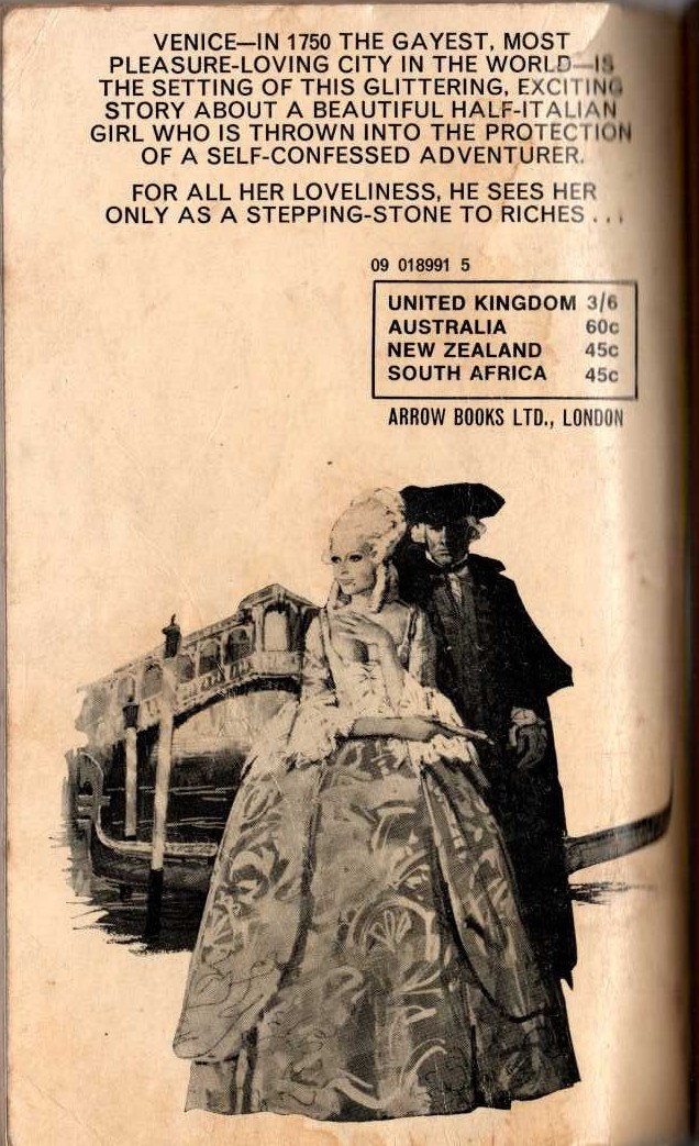 Barbara Cartland  THE GOLDEN GONDOLA magnified rear book cover image