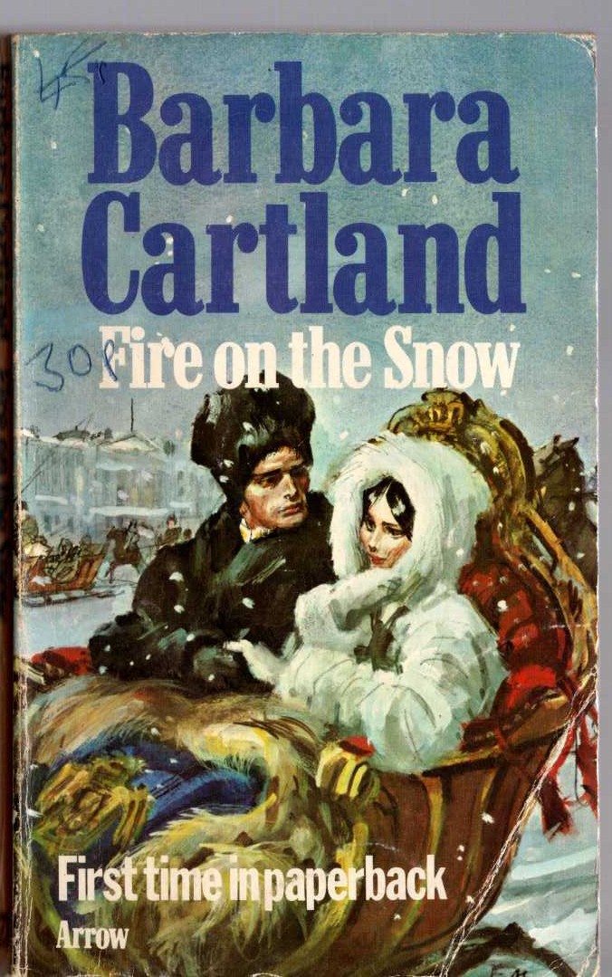 Barbara Cartland  FIRE ON THE SNOW front book cover image